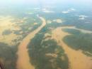 An aerial view of the widespread flooding in Sri Lanka.